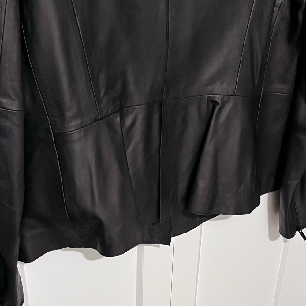 CLASSIQUES ENTIER NORDSTROM AUTHENTIC BUTTERY LONG SLEEVES BLACK LEATHER JACKET - Picture 5 of 12